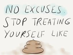 clipart of the no excuses text