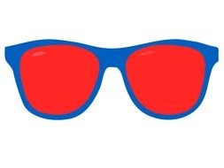 painted sunglasses with red glasses