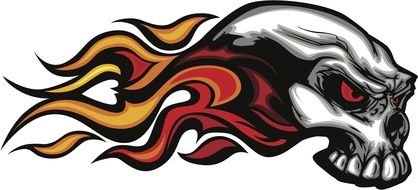 burning skull as a picture for clipart