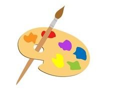 Artists Palette Paint Daubs Brush