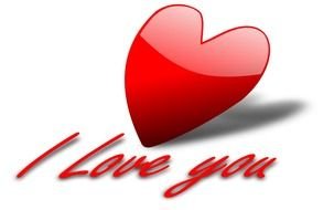 red heart and the inscription i love you