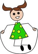 girl with a skipping rope as a picture for a clipart