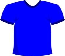 Clipart of Blue t-shirt in a dark
