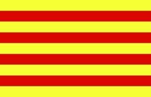 painted yellow-red flag