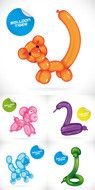 Clip art of balloon animals