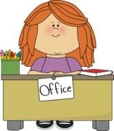 Desk in office clipart