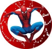 spider man on a background of red circle