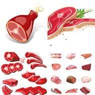 variety of meat in illustration