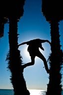 Silhouette man and tree drawing
