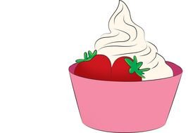 Clipart of the yogurt with fruit