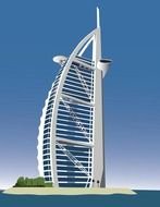 Burj Al Arab hotel, drawing