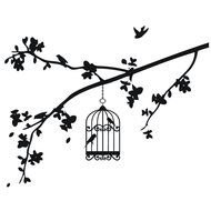 Birdcage And Branches drawing