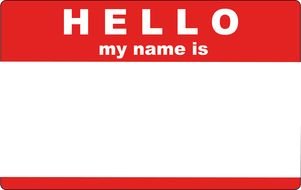 sticker hello my name is
