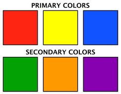 squares of different colors on a white background