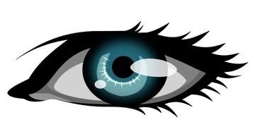 painted eye with a turquoise pupil