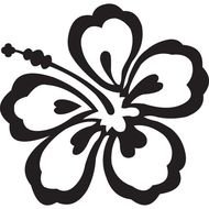 Black And White Floral Hawaiian Flower N2