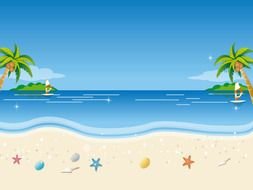 drawn sea coast on screen