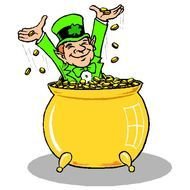 rich man in coins as a graphic image