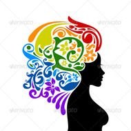 Floral Rainbow Hair 5604494 Stock Vector Characters People