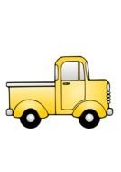 Vintage small yellow Truck, drawing