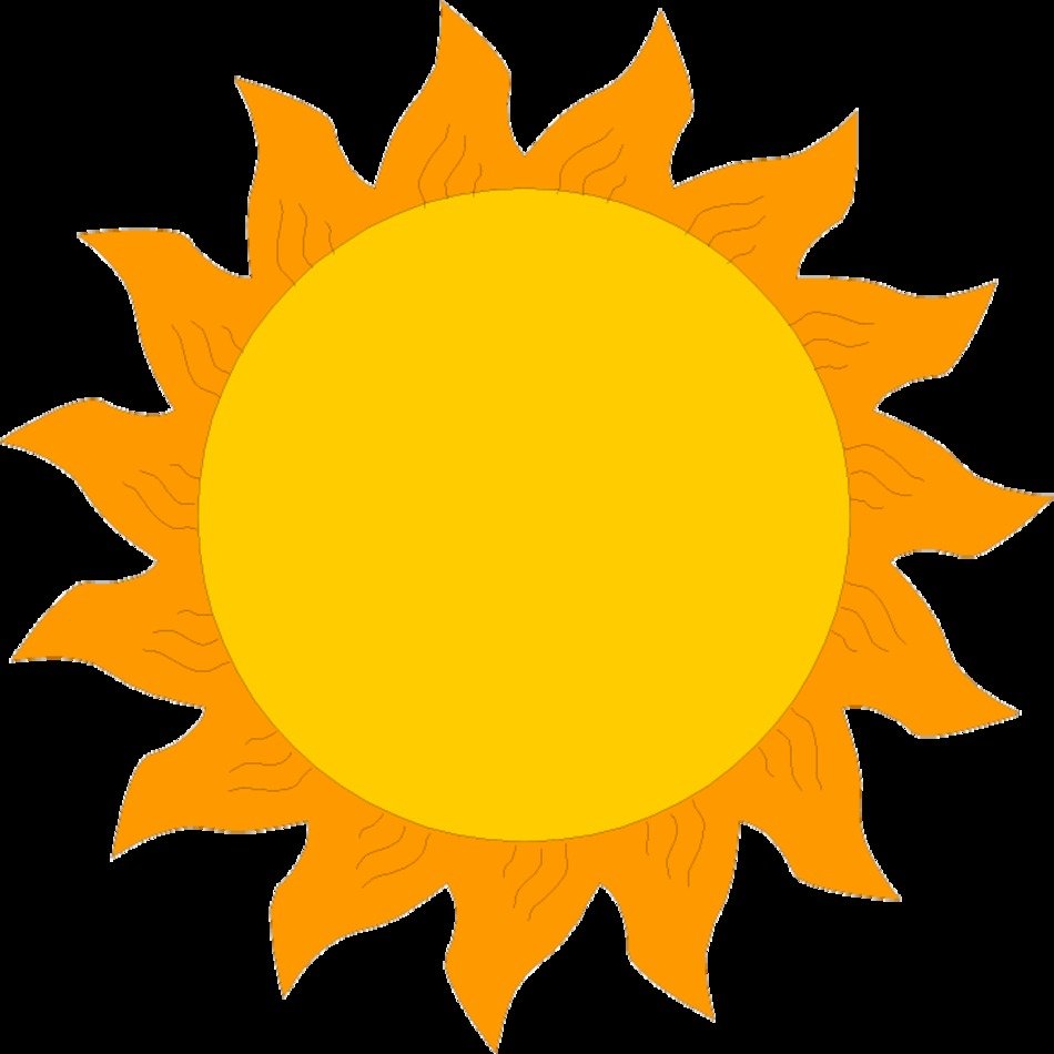 bright sun on a black background