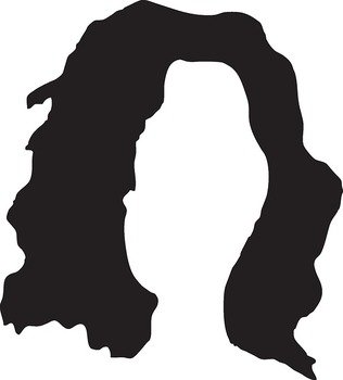 Head Black Silhouette Style Hair Wig