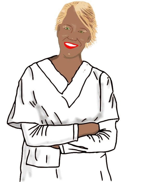 Ran in white drawing