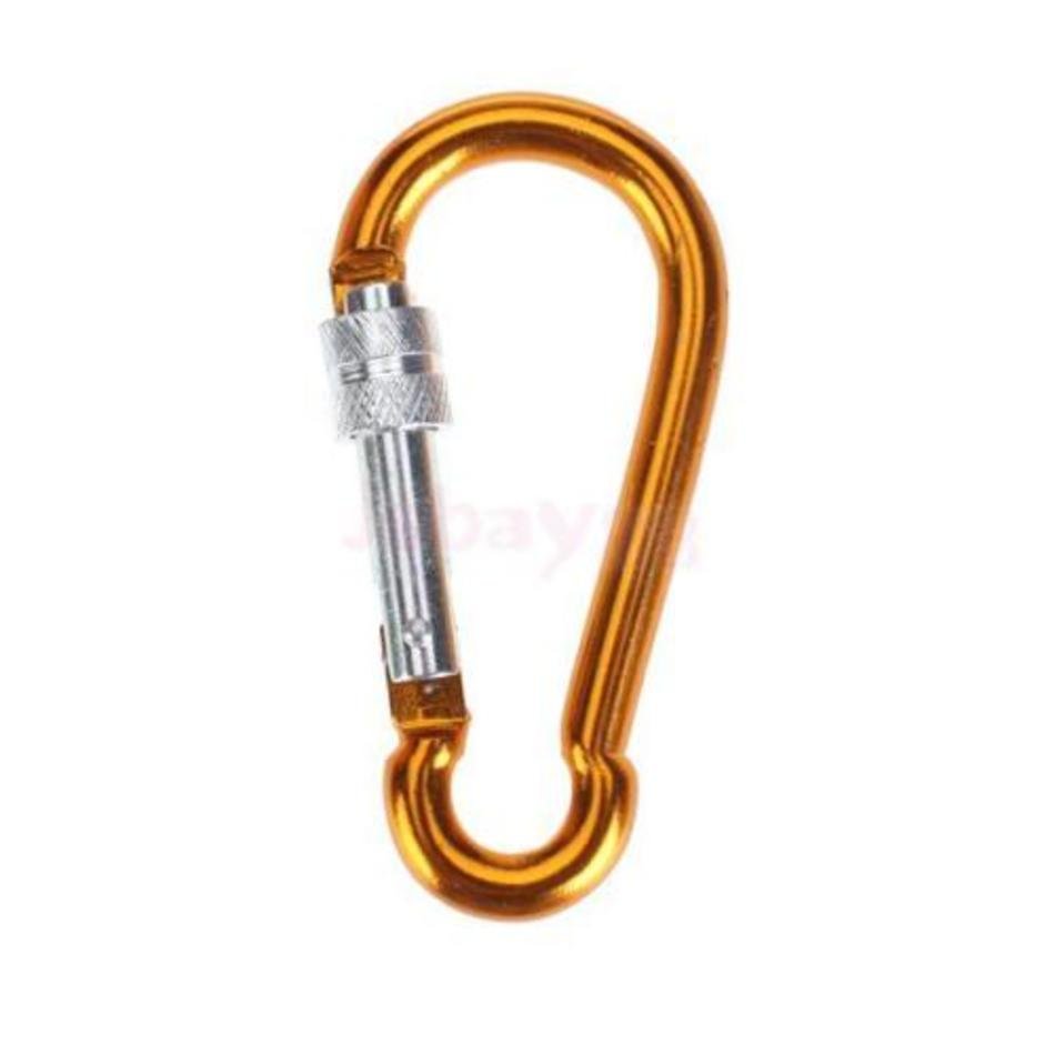 Aluminum screw locking clip lock snap hook carabiners camping tool free