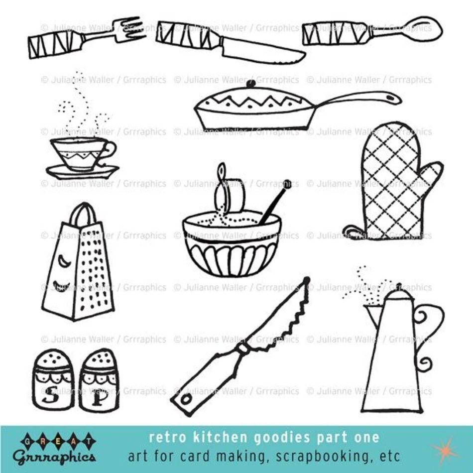 Kitchen Goodies Black And White Pots By Grrraphics $500