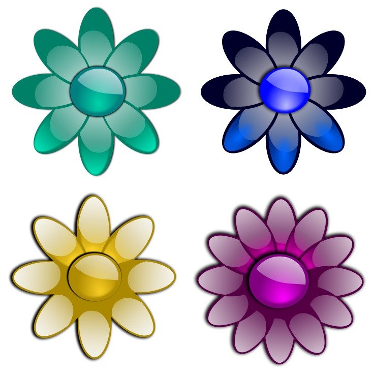 Glossy Flowers 3 Svg Vector