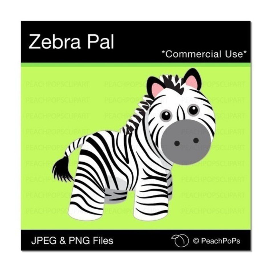 Zebra Digital Cute Kawaii Animal Safari Jungle