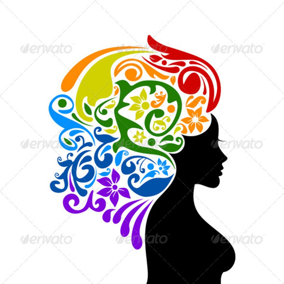 Floral Rainbow Hair 5604494 Stock Vector Characters People