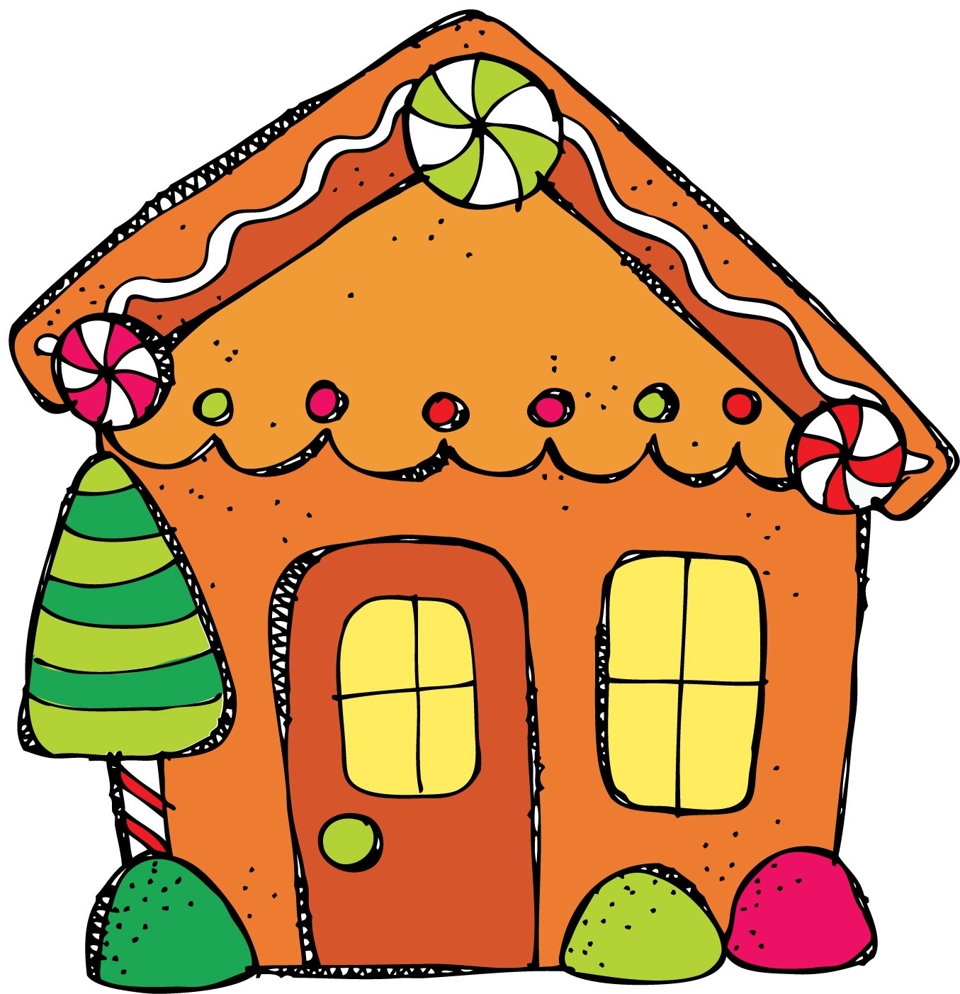 Drawing christmas house free image download