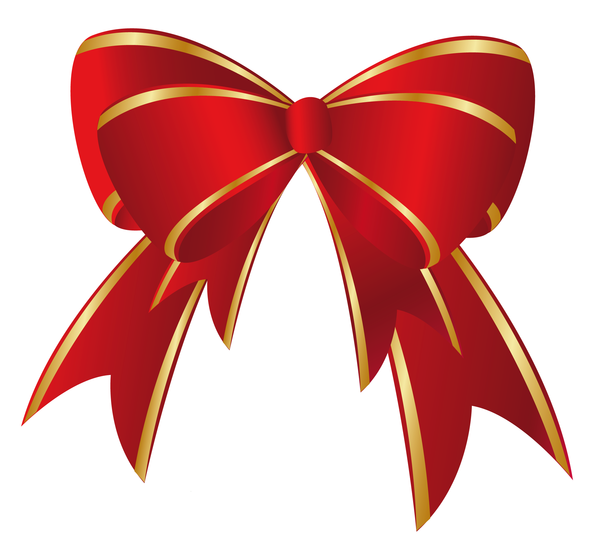 Cartoon Gold And Red Christmas Bow clipart free image download