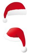 Santa Claus hats on a transparent background