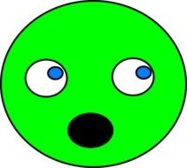 green smiley with open mouth