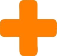 orange cross Button drawing