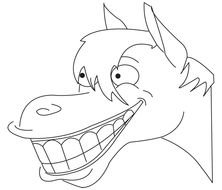 funny horse drawing