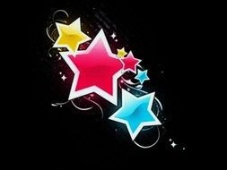 Colorful stars in the space clipart