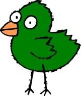 painted green bird