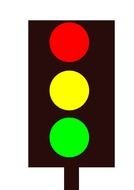 drawn black traffic light