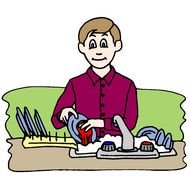 Clip Art of the man is doing washing up