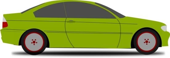 green Car, side view, drawing