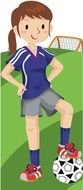 Soccer girl drawing