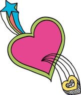 Clipart of the pink and yellow hearts