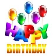 happy birthday in the picture with balloons