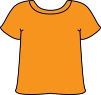 orange t-shirt on a black background