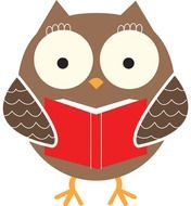 owl with a book as a graphic image