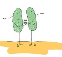 green cartoon figures