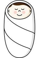 Cute sleeping baby clipart